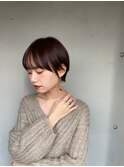 ショートボブ×ナチュラルブラウン