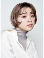 エンクス(enx)&nbsp;ラベンダーベージュ*センター分けショートボブ