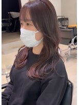 シェルハ(SHELHA)&nbsp;インナーカラー/ブリーチなしカラー/インナーピンク/ロングヘア