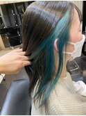 ★インナーカラー×エメラルドグリーン【北千住】
