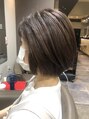 ヘアアンドメイク ビス イオンモール八幡東店(Bis!)&nbsp;毛量を減らしてナチュラルなボブスタイルに、仕上げはオイルで。