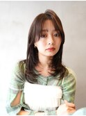 ミディアムレイヤー/韓国ヘア/レイヤーカット/顔周りレイヤー
