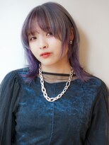 ザ ドッツ(THE DOTS) インナーカラー パープル シルバー レイヤー ウルフカット