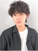 ◎サーフカールスパイキーショートブルーブラックフェザーパーマ