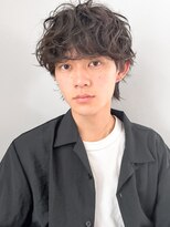 ◎サーフカールスパイキーショートブルーブラックフェザーパーマ