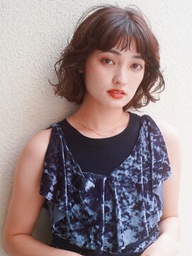 レジュアル(RESSUAL) パーマくびれヘアアプリコットオレンジハイライトカラー