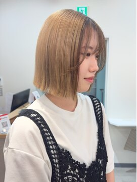 ヒョンミョン ライズバイレボ 柏西口店(hyon myon/RISEbyREVO) タッセルボブ/フェイスフレーミング/ミルクティーベージュ