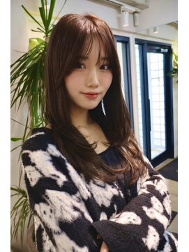 イヴォーク トーキョー(EVOKE TOKYO) レイヤー/ミディアム・ロング/20代/顔周り/ブラウンベージュ