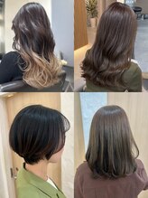 【カラー】一人ひとりに合う豊富なカラー剤をご用意。【透明感カラー】【艶感カラー】でトレンドヘアカラー