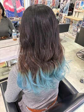 トーキョー オタクヘアー(TOKYO OTAKU HAIR) 毛先カラー/裾カラー/水色 推しカラー