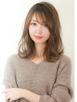 ルエ(rue)&nbsp;『rue京都』大人可愛いウルフベージュ_ネイビーシースルーバング