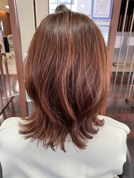 ビューティーヘアサロン アングル 八戸ノ里店(Beauty Hair Salon angle) ピンクブラウンカラー
