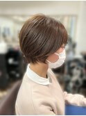 20代30代40代マロンベージュスウィングショート ke014