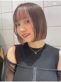 ダークアッシュ/ミディアムレイヤーカット［髪質改善/縮毛矯正］
