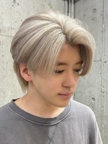 メンズブリーチカラーシースルーマッシュ韓国風センターパート