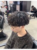 マッシュ×波巻きパーマ