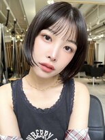 メゾンアクア 表参道(Maison ACQUA)&nbsp;＋切りっぱなしボブルフ/黒髪ネビージュ/小顔ワンレン/縮毛矯正