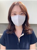 グレージュカラーグレーアッシュレイヤーカット韓国甲府美容室