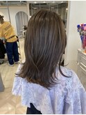 2025年人気カラー暗めココアブラウン外ハネミディアム赤羽美容室