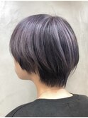 ミルクティーベージュダブルカラー韓国風メンズセンターパート