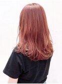 Say.ロングレイヤーベビーピンクピンクベージュ韓国風表参道青山