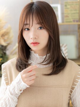 カバーヘア ブリス 北浦和(COVER HAIR bliss) 透け感カーキベージュ小顔ミディアムレイヤーc7北浦和