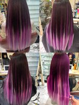 6Dエクステ 板橋店 パープルカラーエクステロング