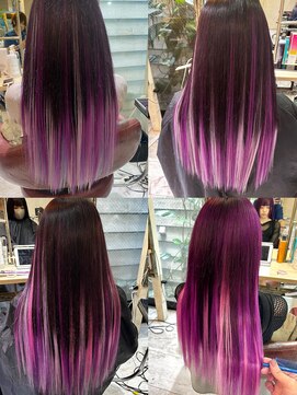 6Dエクステ 板橋店 パープルカラーエクステロング