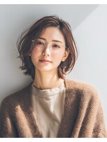 ジータヘアデザイン 大森店(GHITA hair design)&nbsp;可愛らしさとクールな印象のかきあげショートボブ