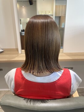 バルオン(BAR:ON) 【BAR:ON】切りっぱなしボブ×オリーブベージュ