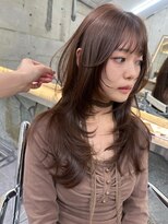 サイン 渋谷(SIGN)&nbsp;ハッシュカットレイヤーカット韓国ヘアブラウンブリーチ無し渋谷
