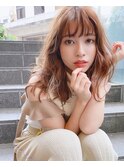 大人かわいい【ほつれウェーブ】小顔セミディ