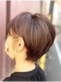 丸みショート×インナーカラー