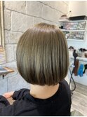 20代30代40大人気ナチュラルボブ！ケアブリーチミントベージュ