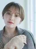 ニュアンスカラー×束感ショート×小顔立体カット