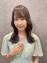 サロンド アクトレス 恵比寿店(salon de actress) 韓国風セミロングヘア　オリーブグレージュ