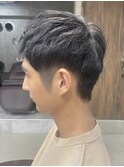 メンズ/アップバング/ツーブロックマッシュ/束感ショート波巻き