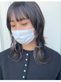 無造作ミディアムウルフカットｍ