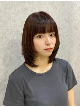レガシーヘアーデザイン(Legacy hair design) レッドブラウンのレイヤーボブ　今泉／天神