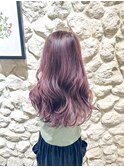 キッズカットハイライトカラーピンクバイオレットレイヤーカット