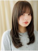 グレーベージュアッシュ姫カットレイヤーロングY大宮30代40代