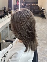 ブレンド 渋谷(BLend)&nbsp;ホワイトグレージュミニウルフデジタルパーマチェリーブラウン