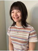 ウルフレイヤー レイヤーカット オン眉 顔周りレイヤー 艶髪