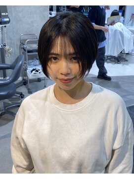 エアー 青山(AIR) 顔まわりレイヤーショートシースルーバングボブマッシュショート