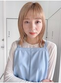 ミディアムボブ似合わせ顔周りカット顔まわりレイヤーカット