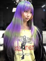 ディーカヘアーセンダイ(Di KA HAIR sendai) パープル×ネオンライム エヴァカラー