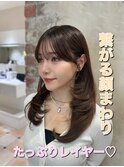 前髪ありなし×韓国風ロング×美シルエット×くびれレイヤー