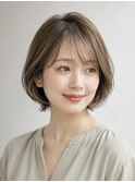 大人ショート 白髪ぼかし 白髪染め ハイライト 40代50代60