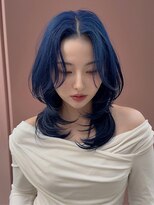 ヘアプレイスソル (HAIR PLACE SoL)&nbsp;透明感コバルトブルー/ウルフレイヤー/顔まわりカット