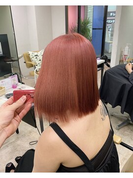 アジールヘア 所沢プロペ通り店(agir hair) オレンジボブケアブリーチツヤカラー艶所沢韓国小手指